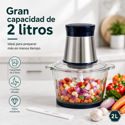 Picadora de Vidrio 2L Multifuncional – Potente, Rápida y Fácil de Limpiar