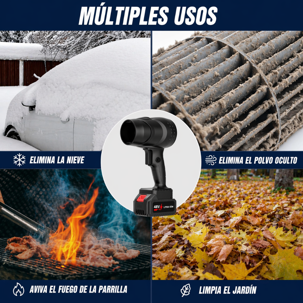 Soplador Portátil Inalámbrico 48V de Alta Potencia