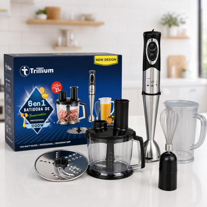 Batidora de Inmersión Trillium 6 en 1 1100W + Regalo Encendedor Eléctrico Recargable