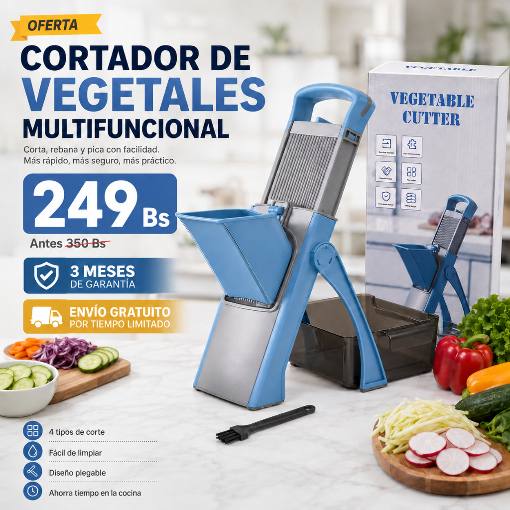 Cortador de Vegetales Multifuncional 4 en 1 Plegable