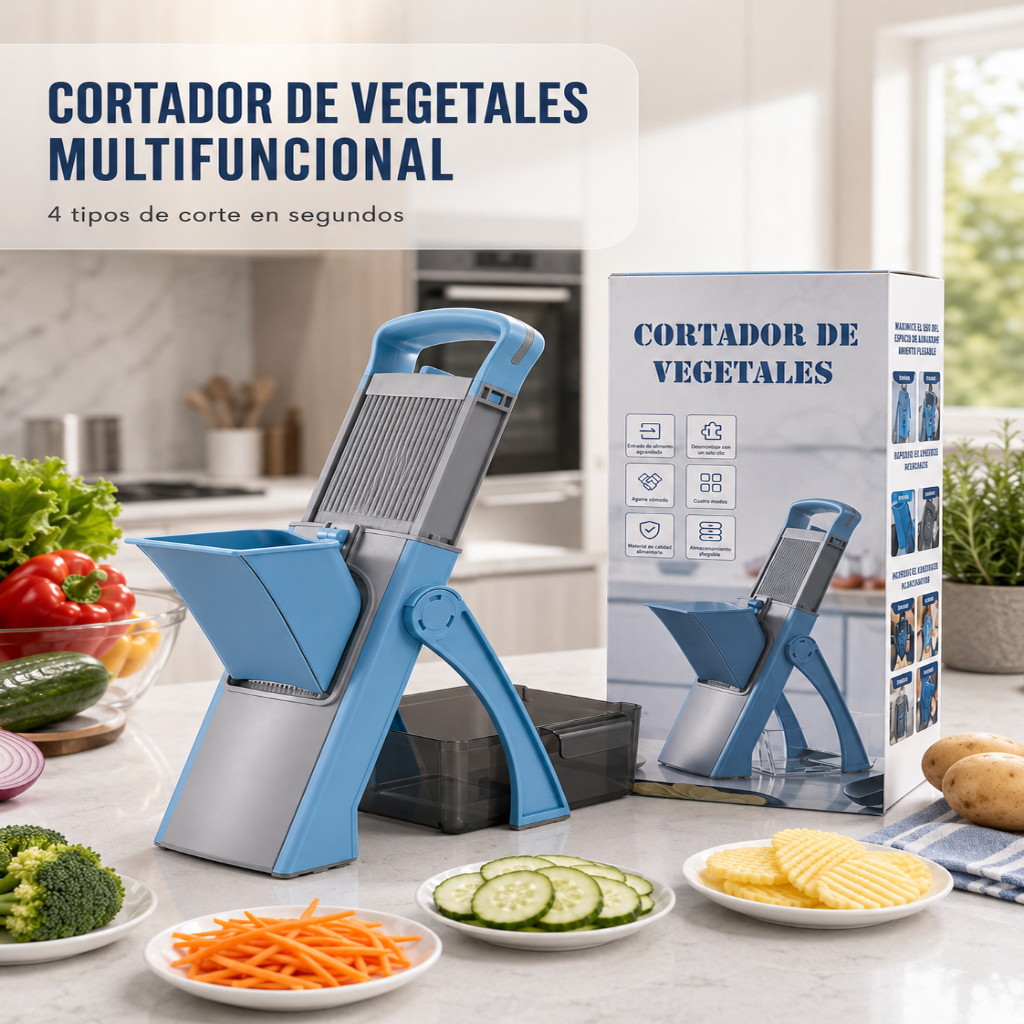 Cortador de Vegetales Multifuncional 4 en 1 Plegable