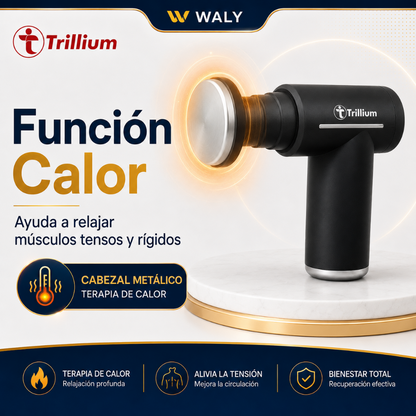 Pistola Masajeadora Trillium con 6 Cabezales | Frío, Calor y Pantalla Digital