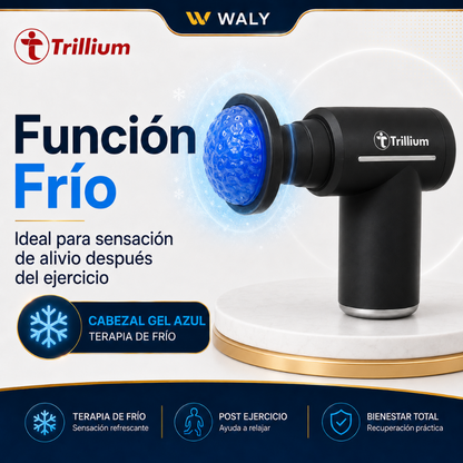 Pistola Masajeadora Trillium con 6 Cabezales | Frío, Calor y Pantalla Digital