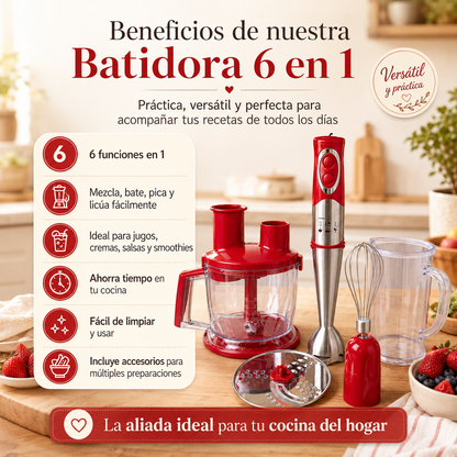 Batidora de Inmersión Trillium 6 en 1 1100W + Regalo Encendedor Eléctrico Recargable