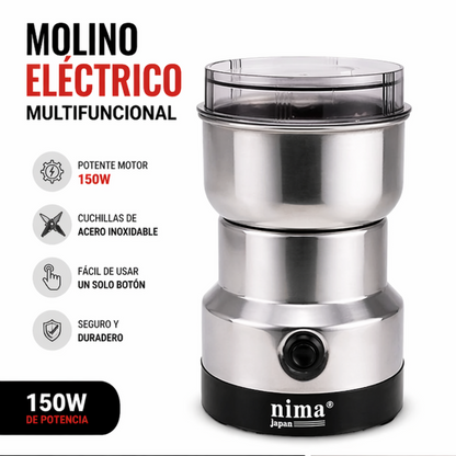 Molino Eléctrico Multifuncional de Acero Inoxidable + REGALO Encendedor Electrico Recargable